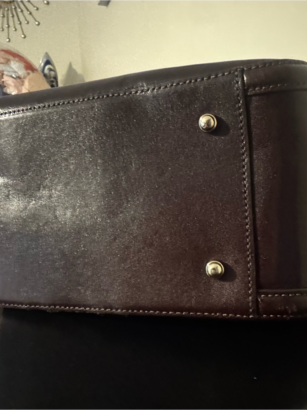 Brahmin Carla Dark Brown Leather Shoulder Bag with Snake-Print Accent - Picture 6 of 8